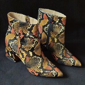 Steve Madden Nix Multicolor Snakeskin Print Ankle Boots - Size 10